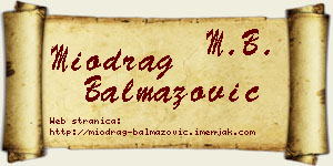 Miodrag Balmazović vizit kartica